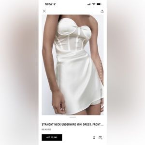 Zara STRAIGHT NECK UNDERWIRE MINI DRESS.